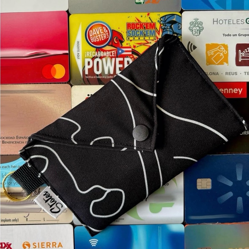 Black & White Abstract Card Holder Pouch